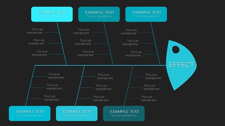 Dark Effect - 1 Cause Fish-bone PowerPoint charts