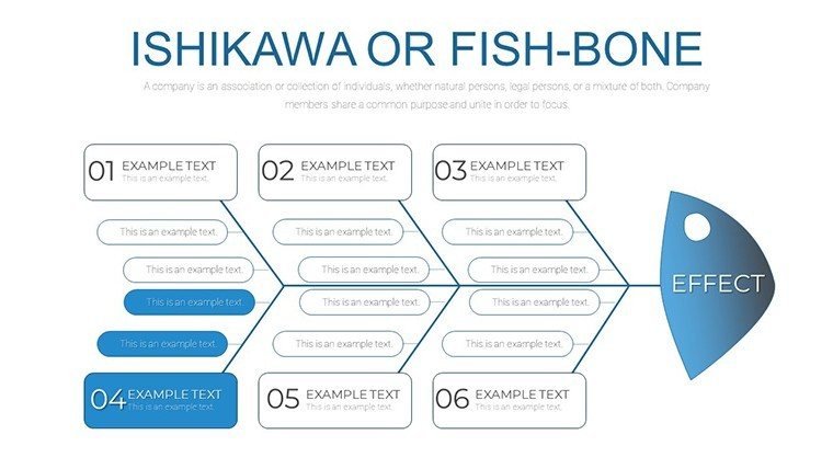 Dark Effect - scheme Fish-bone PowerPoint charts