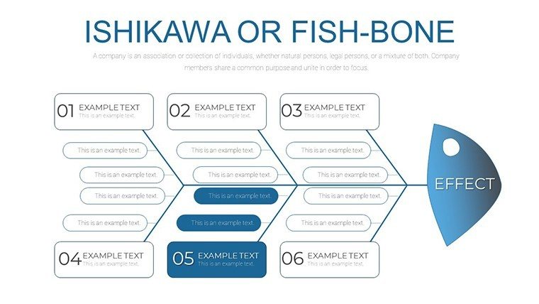 Dark Effect - tabular Fish-bone PowerPoint charts