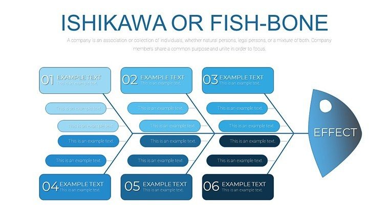 Dark Effect - Barebone Ishikawa PowerPoint charts - Slide1