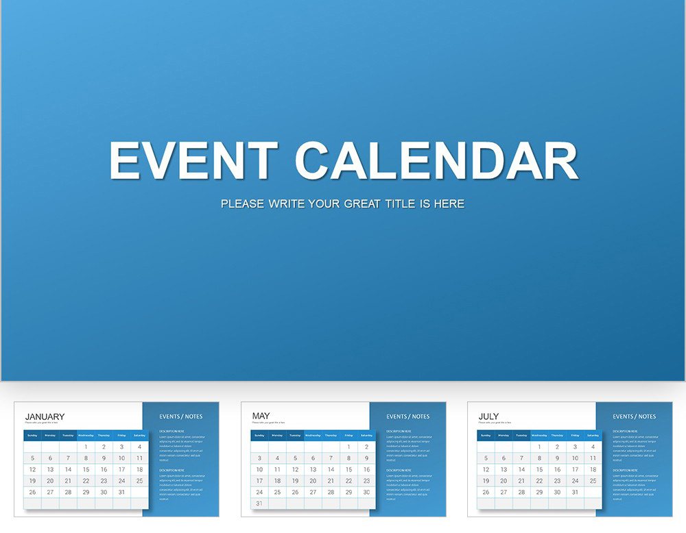 Event Calendar PowerPoint charts