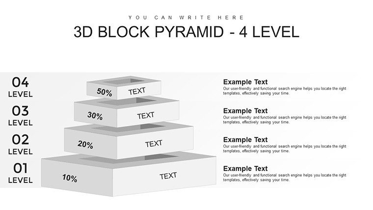 3d Block Pyramid 4 Level Powerpoint Charts 2537