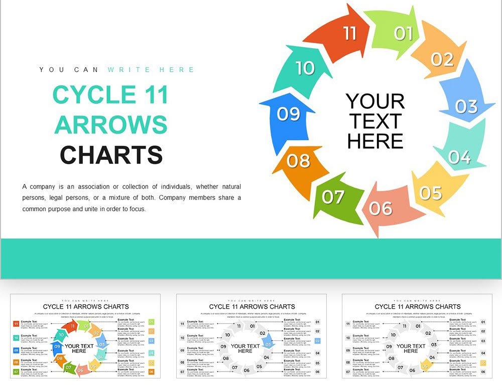 Cycle 11 Arrows PowerPoint charts | ImagineLayout.com