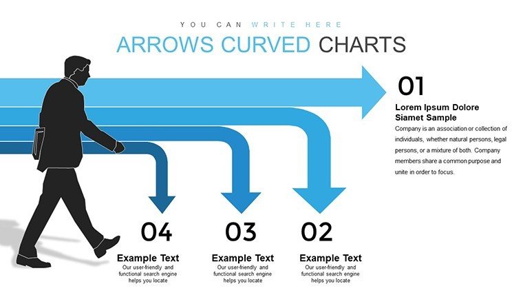 Curved Arrows PowerPoint charts
