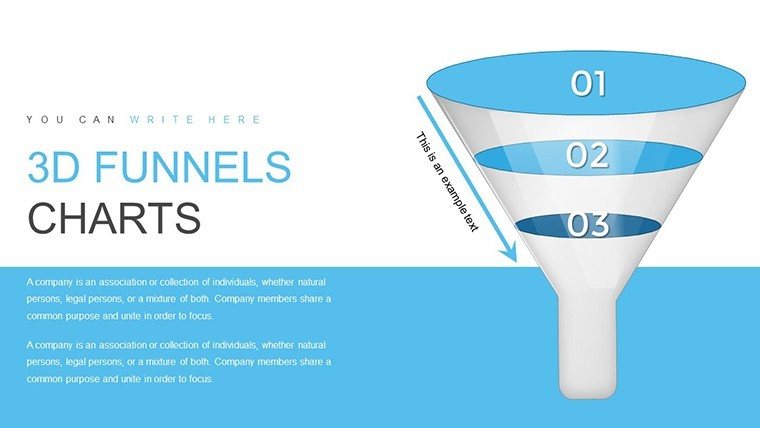 3D Funnel PowerPoint charts