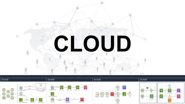 Cloud Data Storage PowerPoint charts