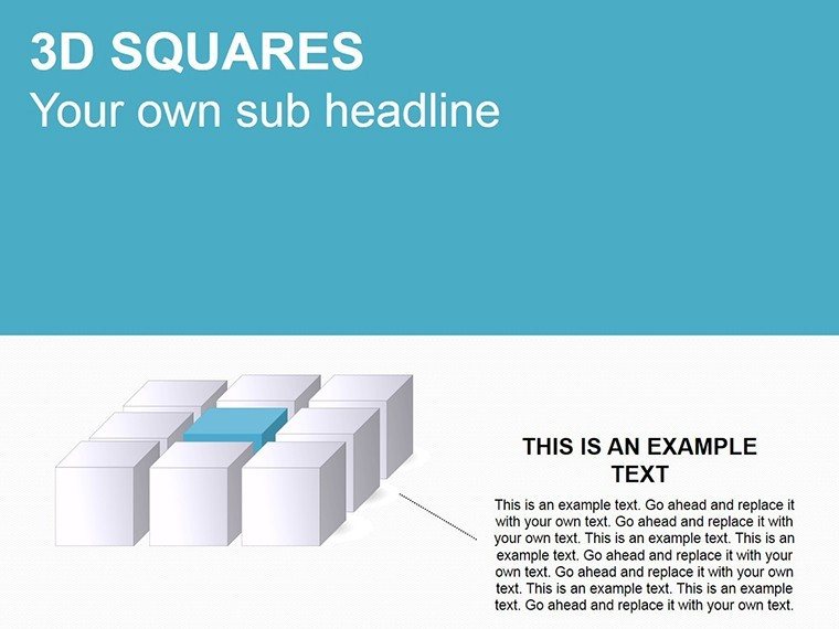 3D Squares Cubes PowerPoint Diagram template