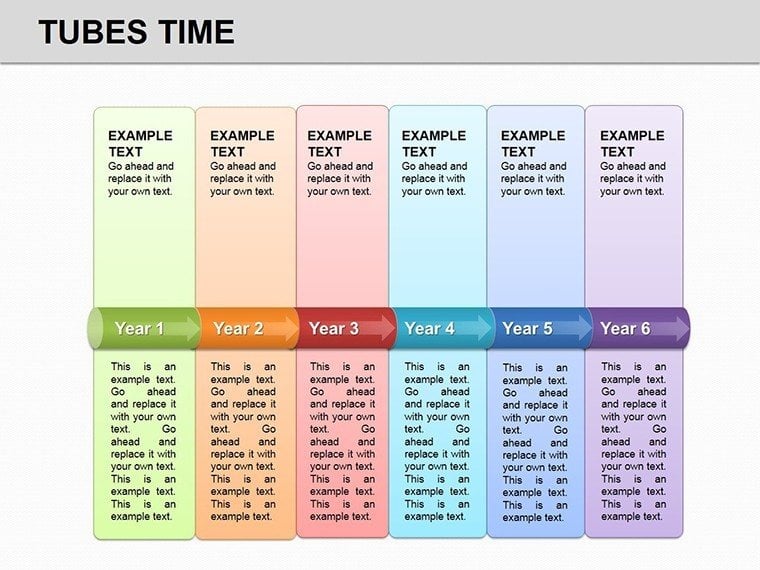 Tubes Time PowerPoint diagram template