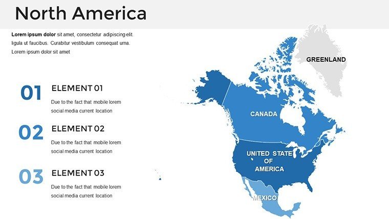 Editable North America Powerpoint Maps Templates