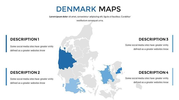 Denmark PowerPoint Maps Template For Presentation: Download PPT