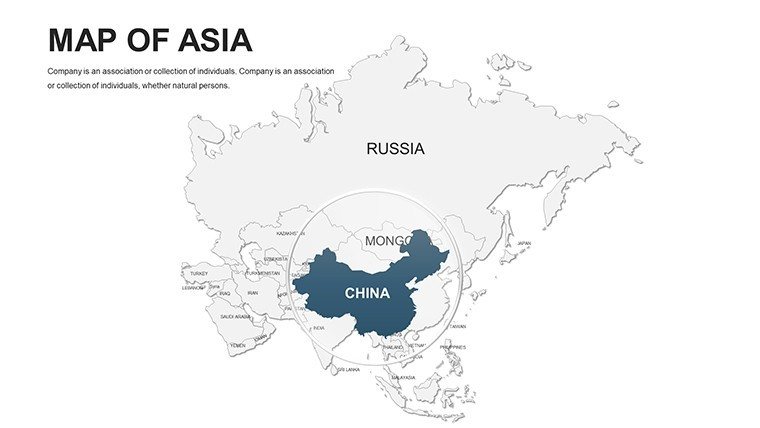 Editable maps of Asia for PowerPoint - Slide2