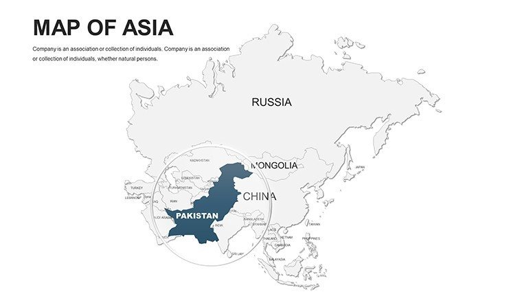 Editable maps of Asia for PowerPoint - Slide6