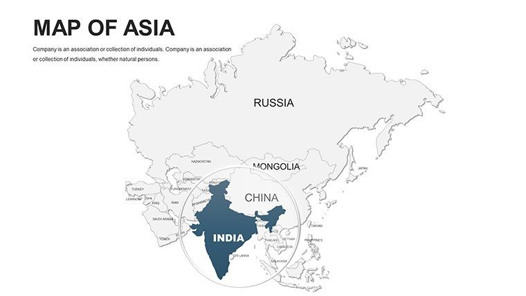 Editable maps of Asia for PowerPoint - Slide7