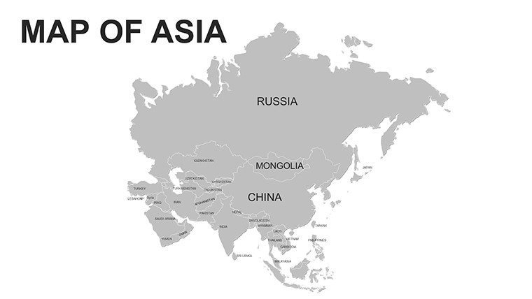 Editable maps of Asia for PowerPoint - Slide12