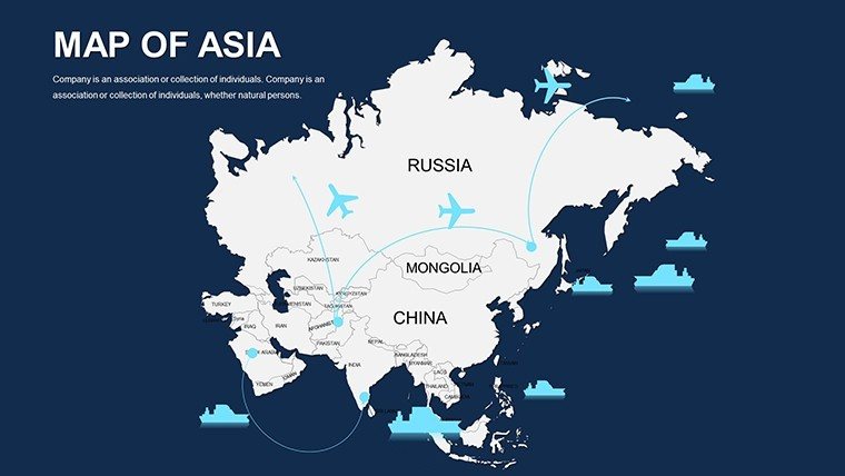 Editable maps of Asia for PowerPoint - Slide24