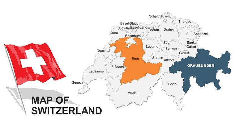 Switzerland Editable PowerPoint maps