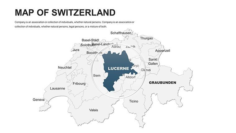 Map of Switzerland in PowerPoint