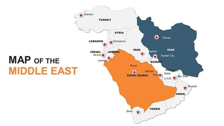 Middle East Editable PowerPoint maps - Slide1