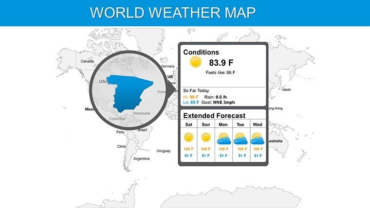 Washington World Weather PowerPoint Map