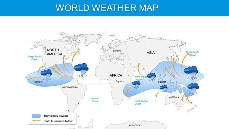 Weather PowerPoint Map - Winds