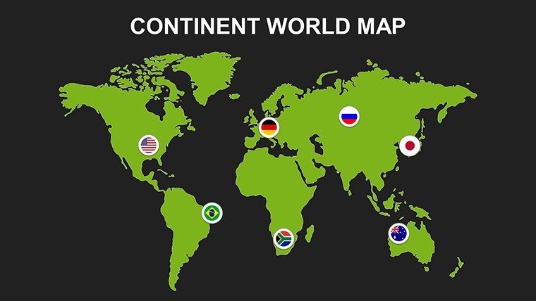 Dark Effect Continent World PowerPoint maps