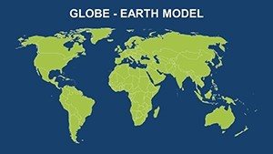 Blue Color Earth World PowerPoint map