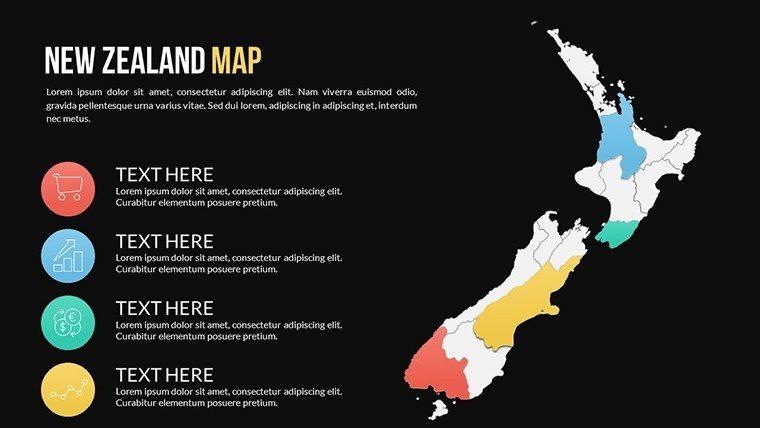 Dark Effect - World Global PowerPoint Maps - New Zealand