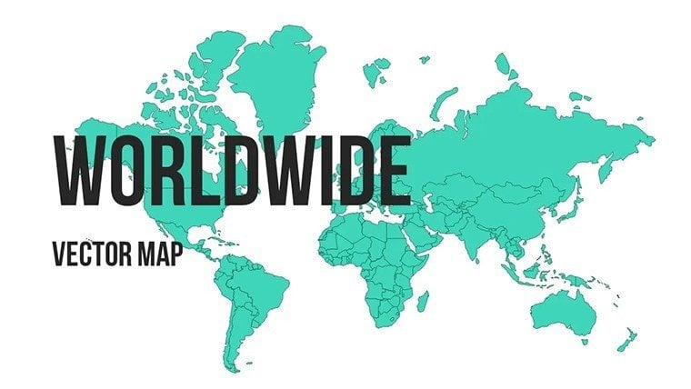 Worldwide vector maps for PowerPoint presentation