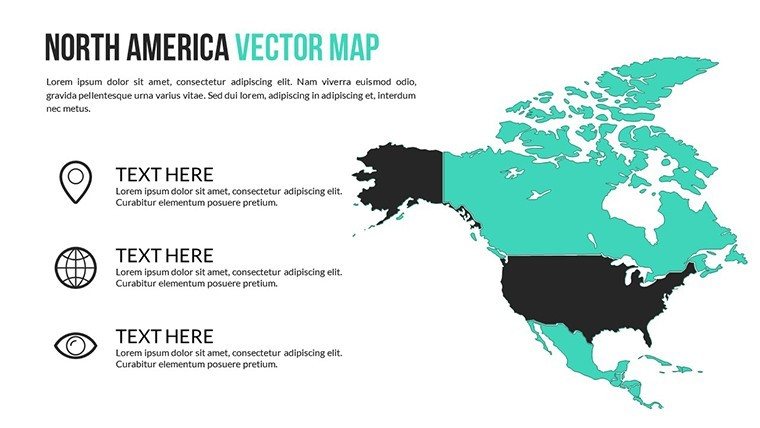 Worldwide vector maps for PowerPoint Presentation - North America