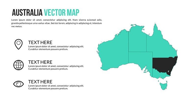 Worldwide vector maps for PowerPoint Presentation - Australia