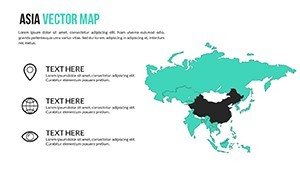 Worldwide vector maps for PowerPoint Presentation - Asia