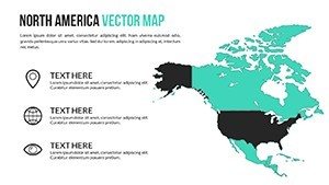 Worldwide vector maps for PowerPoint Presentation - North America