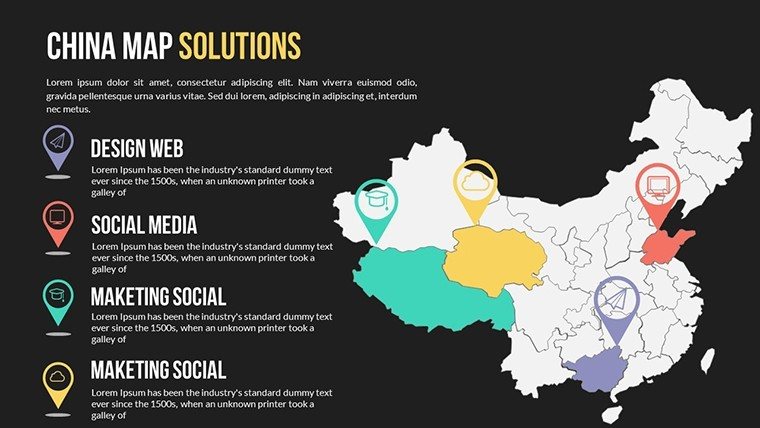 China Solutions World Infographic PowerPoint Map