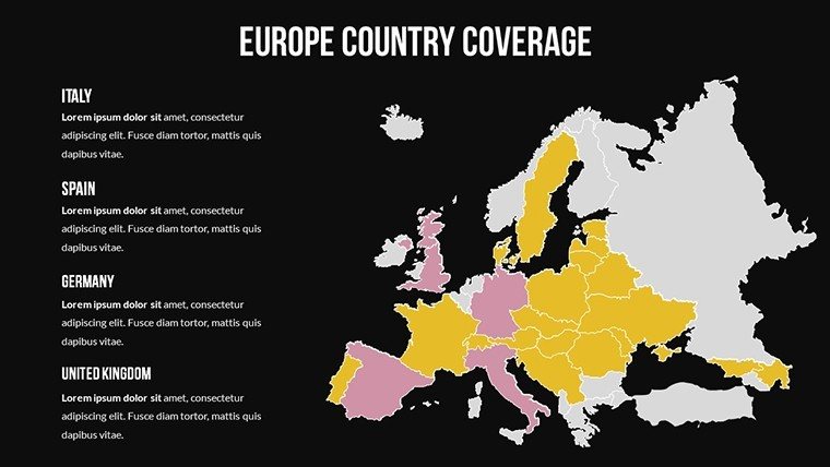 Europe Country Coverage World Global Market PowerPoint Maps