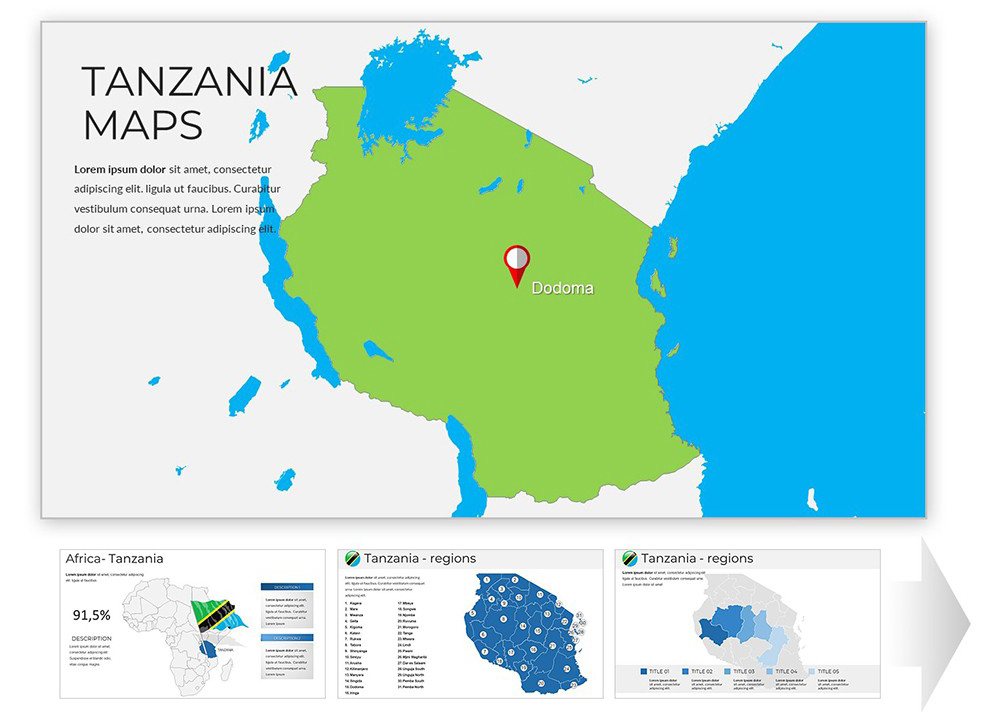 Tanzania PowerPoint map template | ImagineLayout.com