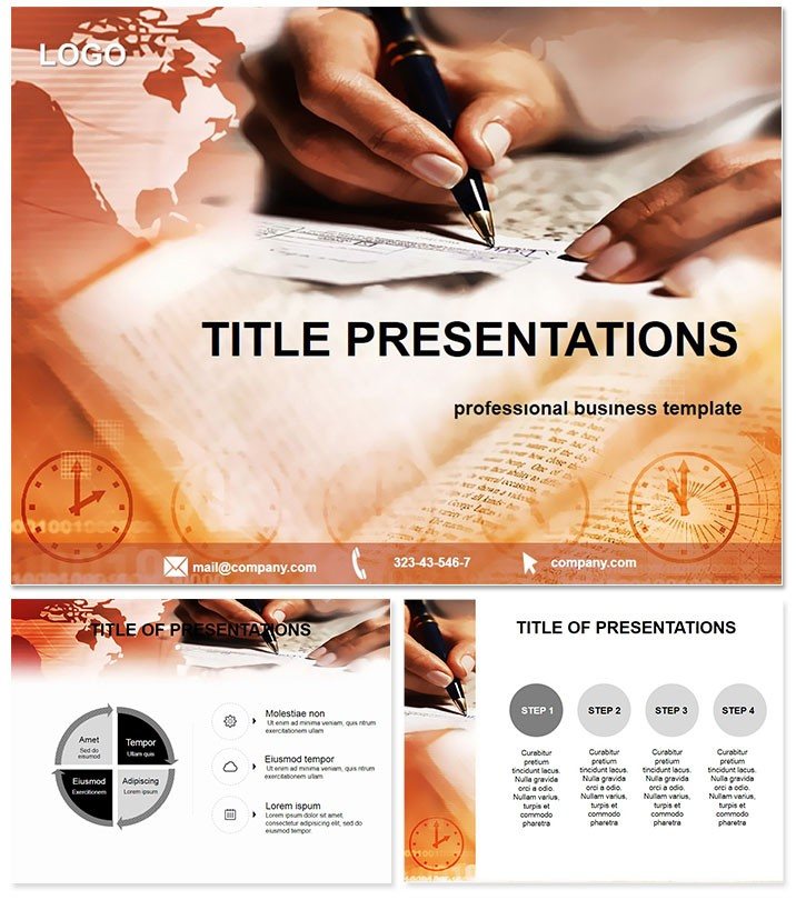Signing PowerPoint template Presentation