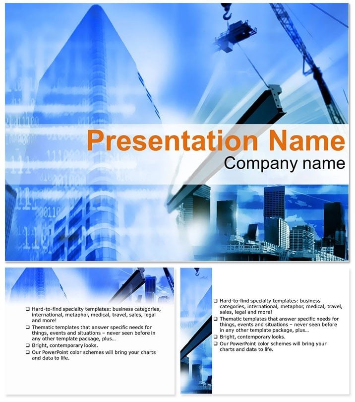 Construction of buildings PowerPoint template