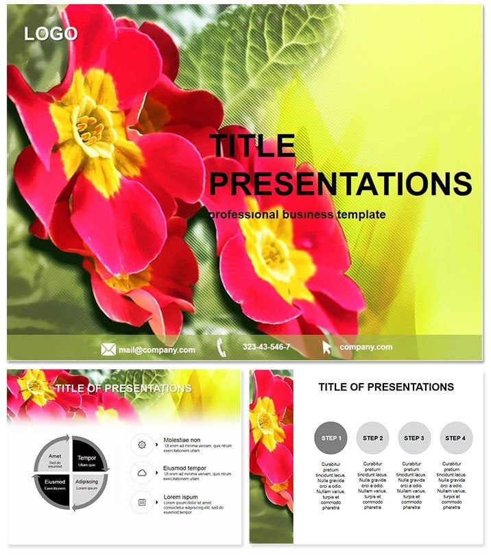 Garden flowers PowerPoint template