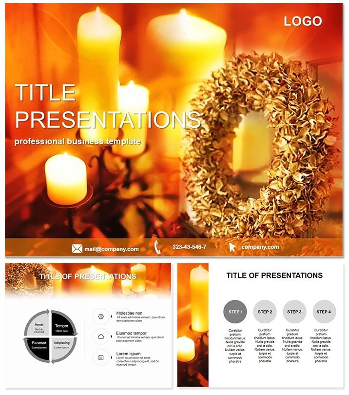 Christmas wreath PowerPoint template