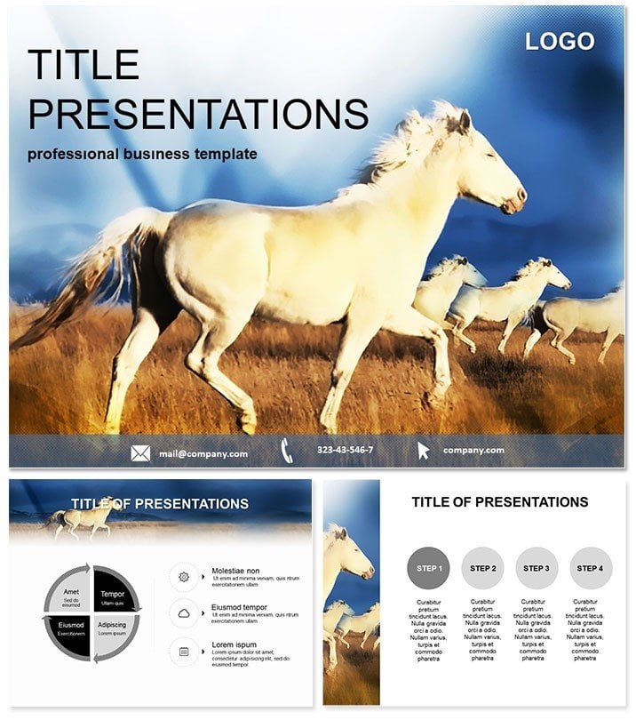 Animal Horses for Sale PowerPoint Template - Professional Presentation