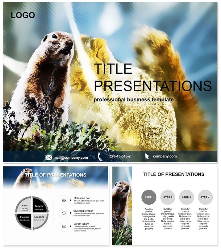 Family of chipmunks PowerPoint templates