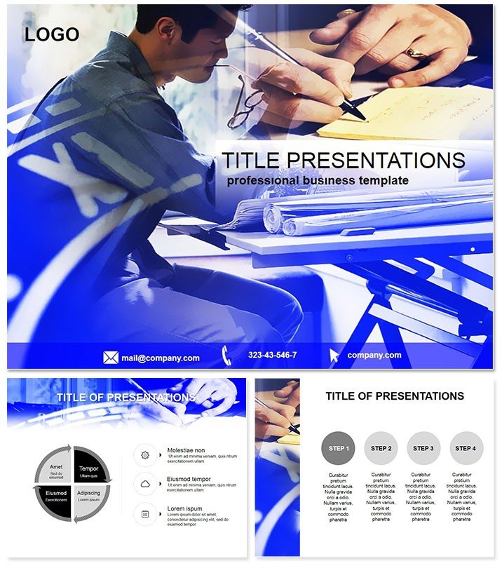 Drawing up a business project PowerPoint template