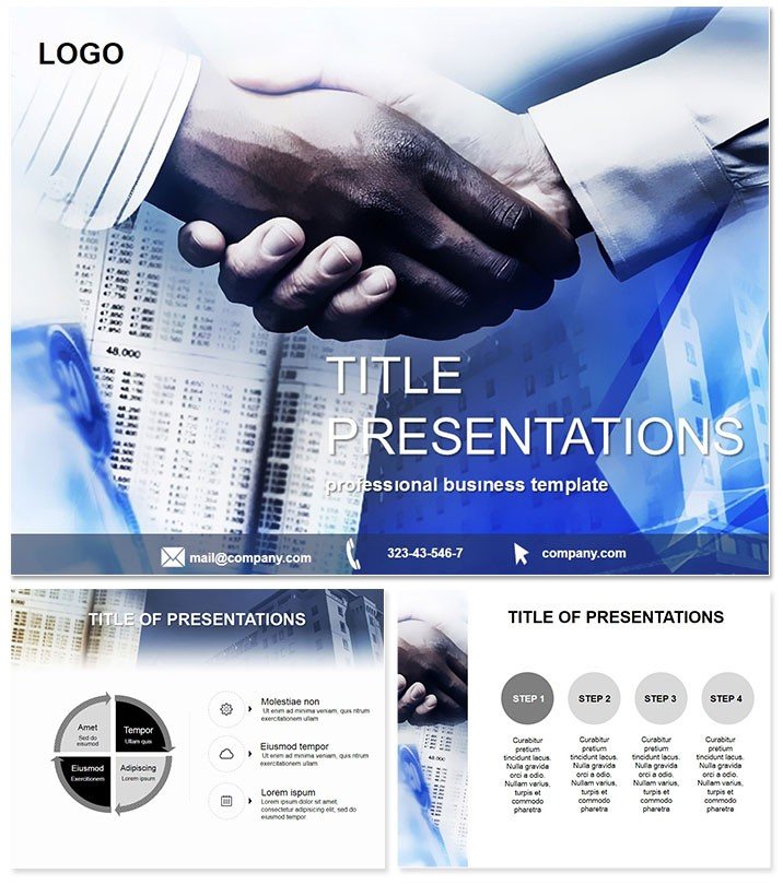 Blue Business agreement PowerPoint templates