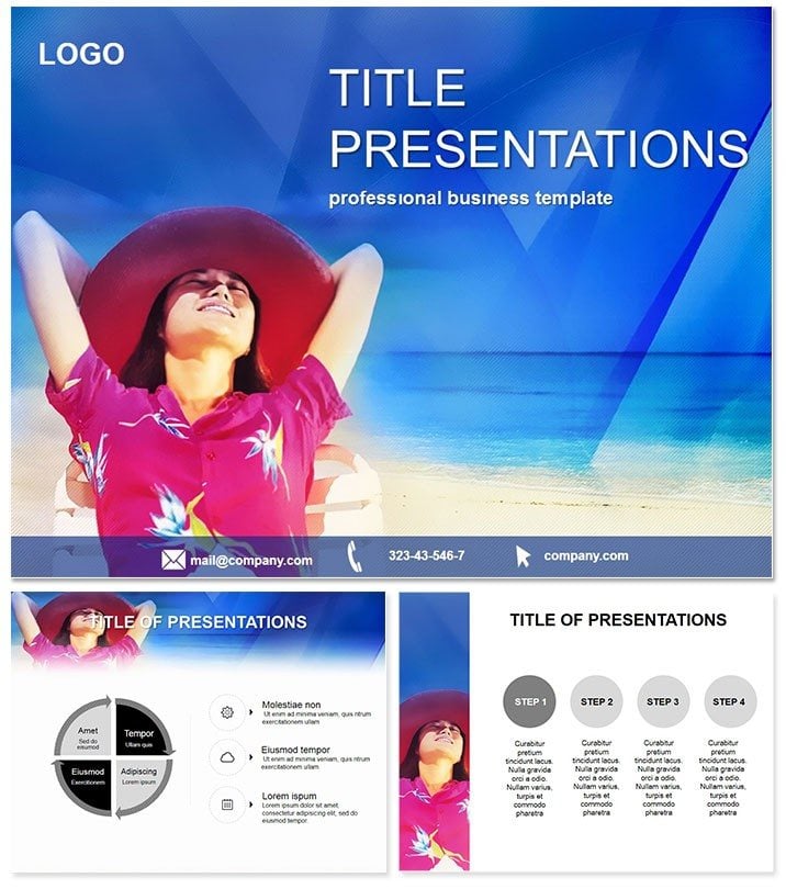 Woman resting PowerPoint template