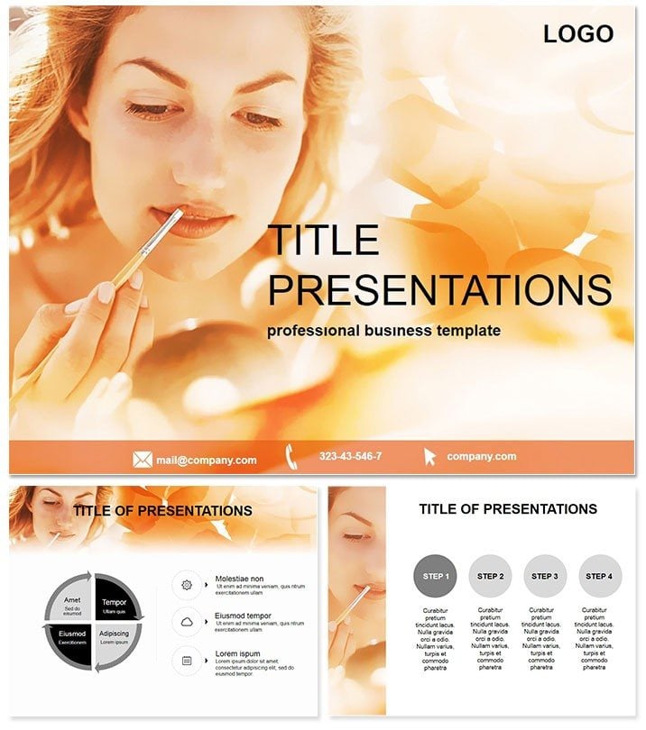 Cosmetics Beauty PowerPoint Template - Download Design Presentation