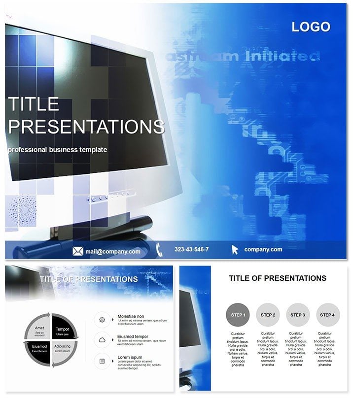 Monitor Job PowerPoint Template - Professional Infographic Presentation