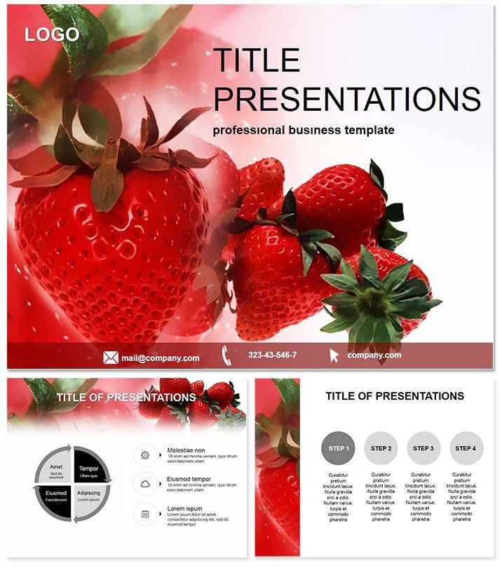 Sweet Strawberries PowerPoint templates