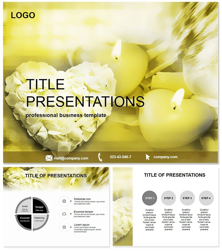 Heart with flower petals for the beloved PowerPoint Template