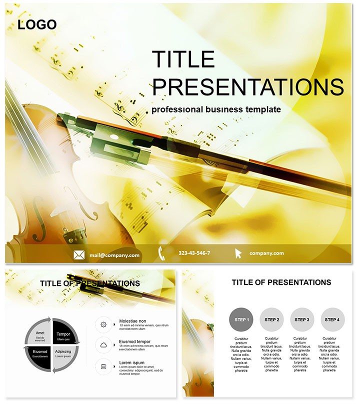 Violin and Sheet Music PowerPoint Template