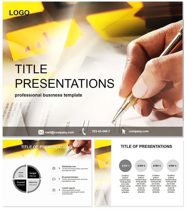 Subscribes business document PowerPoint Template